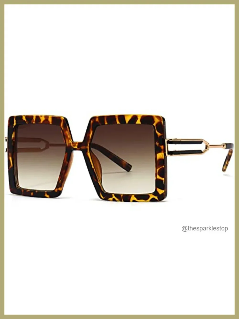 Oversized Square Sunglasses for Women UV400 Protection Retro Style